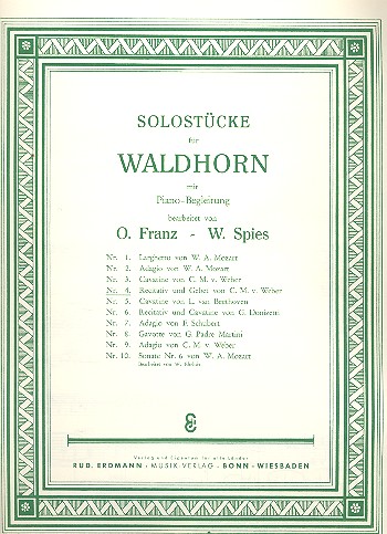 Recitativ und Gebet aus Der Freischütz&nbsp;&nbsp;für Horn und Klavier&nbsp;&nbsp;