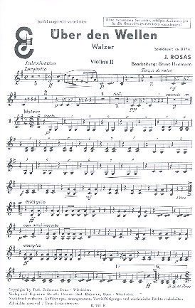 Über den Wellen: Walzer&nbsp;&nbsp;für Salonorchester&nbsp;&nbsp;Ergänzungsstimmen