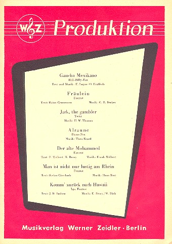 Produktion Band 5 Album  für Gesang und Klavier  