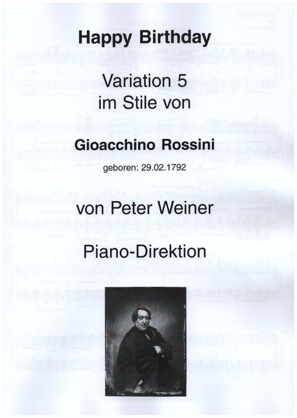 Happy Birthday Variation 5 im Stile von Gioacchino Rossini  für Salonorchester  Direktion und Stimmen