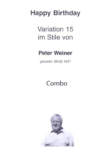 Happy Birthday Variation 15 (Weiner 2):  für Salonorchester  