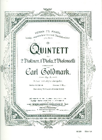 Quintett op.9  für 2 Violinen, Viola und 2 Violoncelli  Stimmen