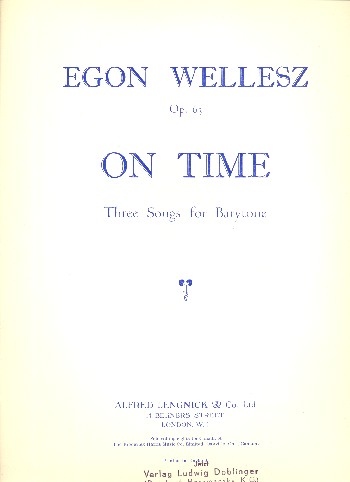 On Time op.63&nbsp;&nbsp;für Bariton und Klavier&nbsp;&nbsp;Partitur (en)