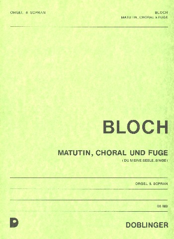 Matutin, Choral und Fuge  für Sopran und Orgel  Partitur