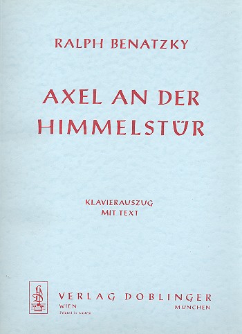 Axel an der Himmelstür&nbsp;&nbsp;Klavierauszug&nbsp;&nbsp;