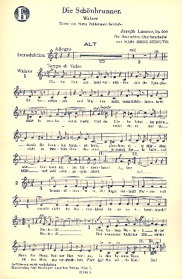 Die Schönbrunner op.200  für gem Chor und Orchester (Klavier)  Alt