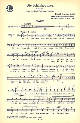 Die Schönbrunner op.200  für gem Chor und Orchester (Klavier)  Bass