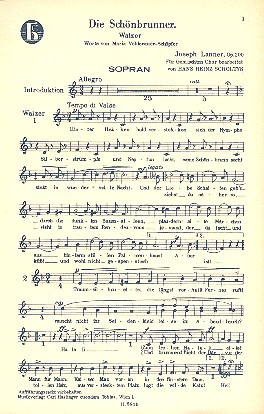 Die Schönbrunner op.200  für gem Chor und Orchester (Klavier)  Sopran