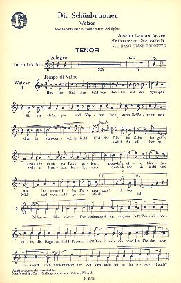 Die Schönbrunner op.200  für gem Chor und Orchester (Klavier)  Tenor