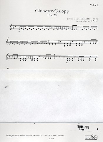 Chineser-Galopp op.20  für Orchester  Violine 2