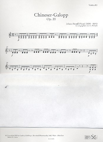 Chineser-Galopp op.20  für Orchester  Violine 3