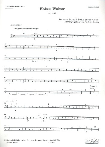 Kaiserwalzer op.437&nbsp;&nbsp;für Orchester&nbsp;&nbsp;Kontrabass