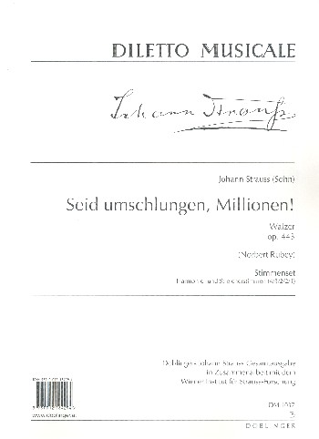 Seid umschlungen Millionen op.443&nbsp;&nbsp;für Orchester&nbsp;&nbsp;Stimmensatz (Streicher 4-3-2-2-1)