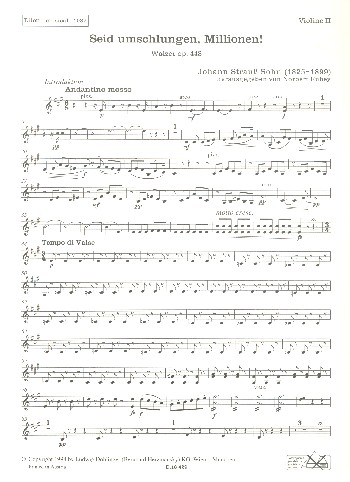 Seid umschlungen Millionen op.443&nbsp;&nbsp;für Orchester&nbsp;&nbsp;Violine 2