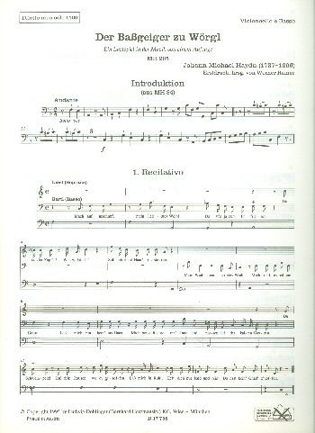 Der Bassgeiger zu Wörgl  für 2 Singstimmen, Streicher und Bc  Violoncello/Kontrabass