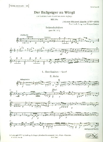 Der Bassgeiger zu Wörgl  für 2 Singstimmen, Streicher und Bc  Violine 2