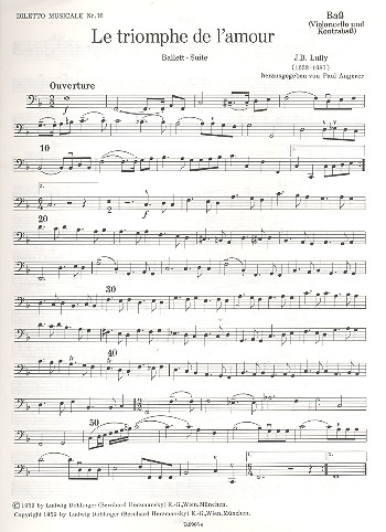 Le triomphe de l'amour  für Streichorchester  Violoncello/Kontrabass