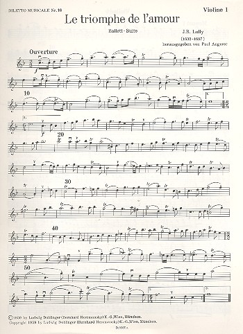Le triomphe de l'amour  für Streichorchester  Violine 1