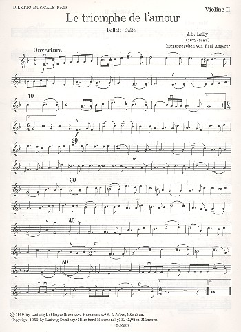 Le triomphe de l'amour  für STreichorchester  Violine 2