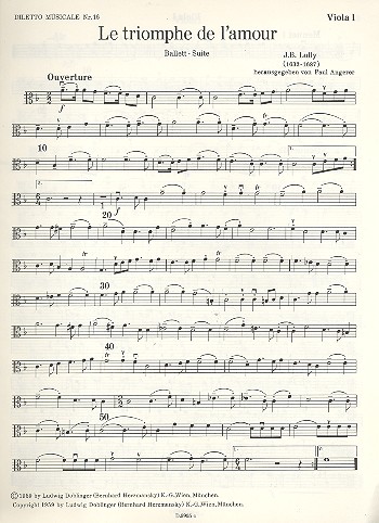 Le triomphe de l'amour  für Streichorchester  Viola 1