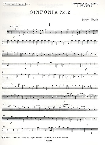 Sinfonia Nr. 2 C-Dur&nbsp;&nbsp;&nbsp;&nbsp;Violoncello/Kontrabass