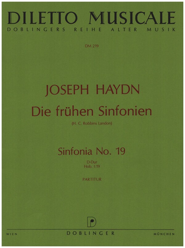 Sinfonia D-Dur Nr.19 Hob.I:19&nbsp;&nbsp;für Orchester&nbsp;&nbsp;Partitur (Streicher 4-3-2-2-1)