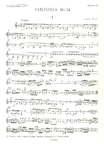 Sinfonia Nr.34 d-Moll&nbsp;&nbsp;für Orchester&nbsp;&nbsp;Violine 2