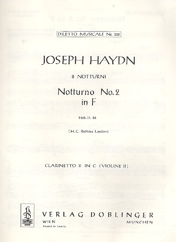 Notturno F-Dur Nr.2 Hob.II:26&nbsp;&nbsp;für 2 Altblockflöten und Orchester&nbsp;&nbsp;Violine 1