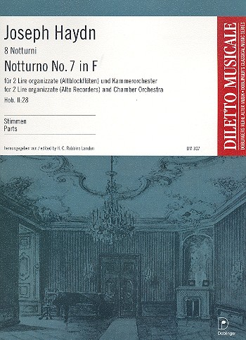 Notturno F-Dur Nr.7 Hob.II:28&nbsp;&nbsp;für 2 Liren (Altblockflöten) und Kammerorchester&nbsp;&nbsp;Stimmensatz