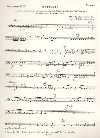 Battalia  für Streicher und Bc  Kontrabass 1 / Violone 1