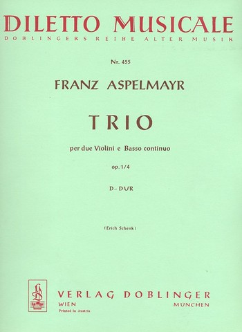 Trio D-Dur op.1,4  für 2 Violinen und Bc  Stimmen