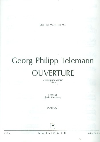 Ouvertüre Perpetuum mobile D-Dur&nbsp;&nbsp;für Streichorchester und Bc&nbsp;&nbsp;Violine 1