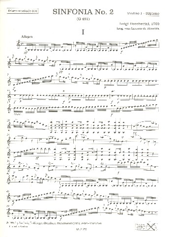 Sinfonie C-Dur Nr.2 op.7 G491&nbsp;&nbsp;für Orchester&nbsp;&nbsp;Violine 1