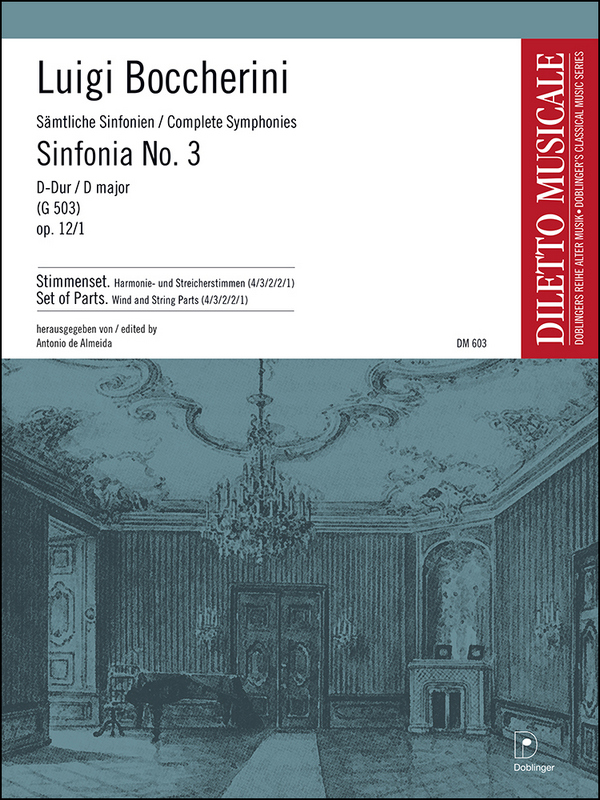 Sinfonia D-Dur Nr. 3 op,12,1 G503&nbsp;&nbsp;für Orchester&nbsp;&nbsp;Stimmenset (Harmonie und Streicher 4-3-2-2-1