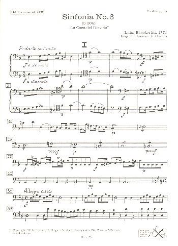 Sinfonia d-Moll Nr.6 op.12,4 für Orchester&nbsp;&nbsp;Violoncello&nbsp;&nbsp;