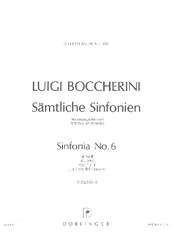 Sinfonia d-Moll Nr.6 op.12,4 für Orchester&nbsp;&nbsp;Violine 2&nbsp;&nbsp;