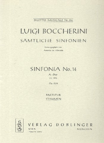 Sinfonia A-Dur Nr.14 op.21,6&nbsp;&nbsp;für Orchester&nbsp;&nbsp;Stimmensatz (Streicher 4-3-2-2-1)