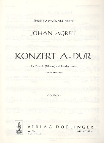 Konzert A-Dur&nbsp;&nbsp;für Cembalo (Klavier) und Streichorchester&nbsp;&nbsp;Violine 2