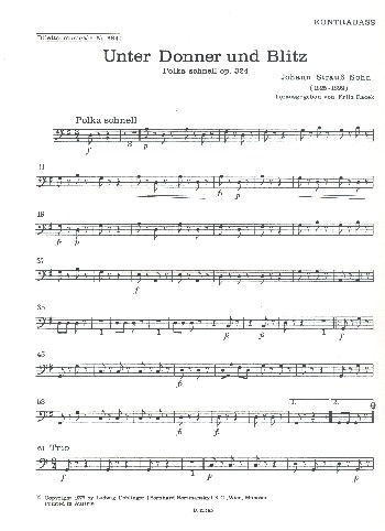 Unter Donner und Blitz op.324&nbsp;&nbsp;für Orchester&nbsp;&nbsp;Kontrabass