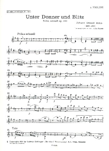 Unter Donner und Blitz op.324&nbsp;&nbsp;für Orchester&nbsp;&nbsp;Violine 1