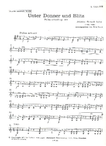 Unter Donner und Blitz op.324&nbsp;&nbsp;für Orchester&nbsp;&nbsp;Violine 2