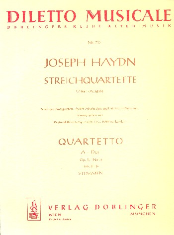 Quartett A-Dur op. 9,6 Hob.III:24&nbsp;&nbsp;für Streichquartett&nbsp;&nbsp;Stimmen