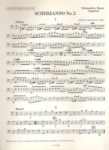 Scherzando C-Dur Nr.2&nbsp;&nbsp;für Orchester&nbsp;&nbsp;Violoncello/Kontrabass/Fagott