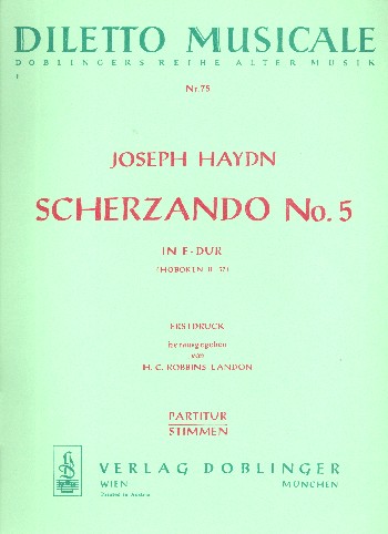 Scherzando E-Dur Nr.5 Hob.II:37&nbsp;&nbsp;für Flöte, 2 Oboen, 2 Hörner, 2 Violinen, Kontrabass und Cembalo&nbsp;&nbsp;Partitur