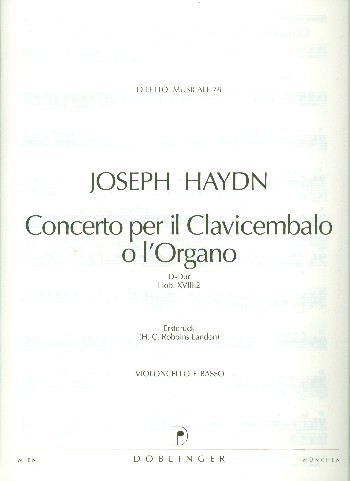 Konzert D-Dur Hob.XVIII:2&nbsp;&nbsp;für Cembalo (Klavier) und Orchester&nbsp;&nbsp;Violoncello/Kontrabass