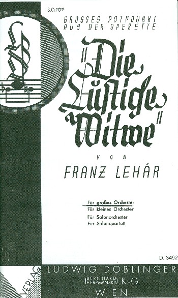 Grosses Potpourri aus Die lustige Witwe&nbsp;&nbsp;für Orchester&nbsp;&nbsp;Stimmensatz