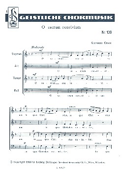 O sacrum convivium für gem Chor  a cappella  Partitur
