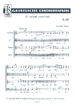 O sacrum convivium für gem Chor  a cappella  Partitur