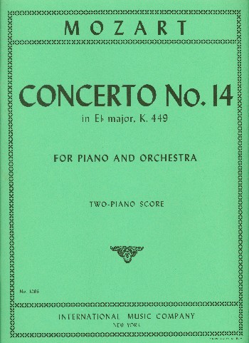 Concerto e flat major no.14 KV449&nbsp;&nbsp;for piano and orchestra&nbsp;&nbsp;for 2 pianos 4 hands, score