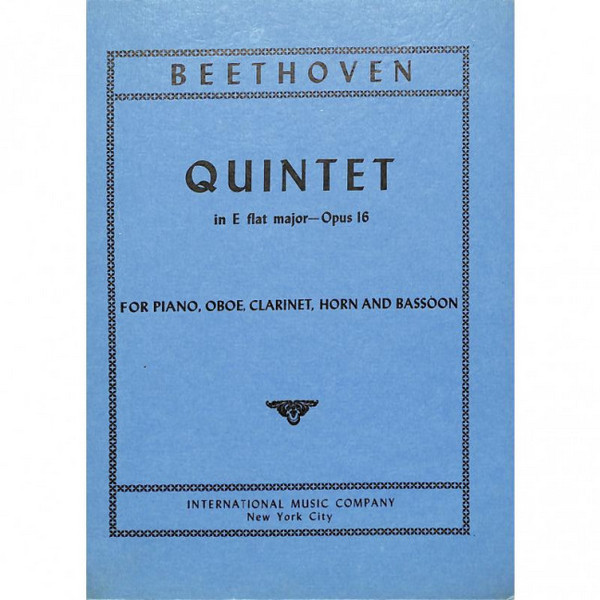 Quintet e flat major op.16&nbsp;&nbsp;for piano, oboe, clarinet, horn and bassoon&nbsp;&nbsp;miniature score